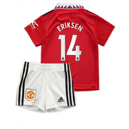 Fotbalové Dres Manchester United Christian Eriksen #14 Dětské Domácí 2022-23 Krátký Rukáv (+ trenýrky)